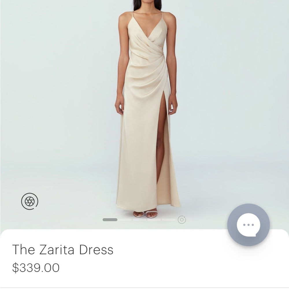 Fame and Partners Zarita Dress champagne matte satin